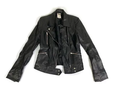 Zara TRF Outerwear Genuine Leather Jacket Black Woman's Size S • $24