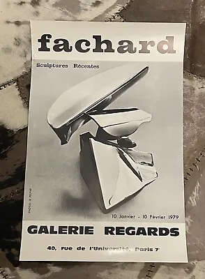 Vintage R. Fachard Paris Exhibition Poster 1979 Galerie Regards Modern Sculpture • $39