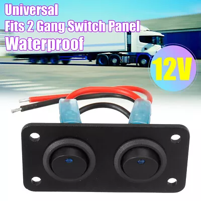 12V 2 Gang Toggle Rocker Switch Panel ON/OFF SPST Boat Caravan Truck Marine • $16.39