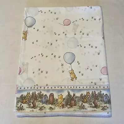 Vintage Disney Classic Winnie The Pooh Twin Size Flat Bed Sheet - Nice! • $19.99