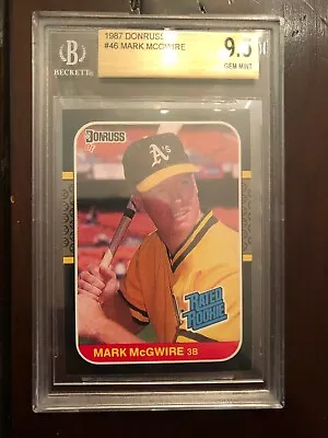 1987 Donruss Mark McGwire RC Rookie #46 - BGS 9.5 GEM MINT HOT!!! • $74.99