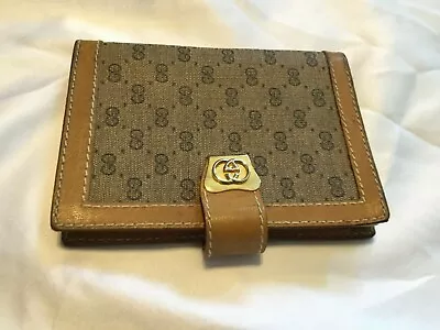 Vintage Gucci Light Brown Leather Logo Memo Pad Holder Logo Embossed Paper Pad • $64.99