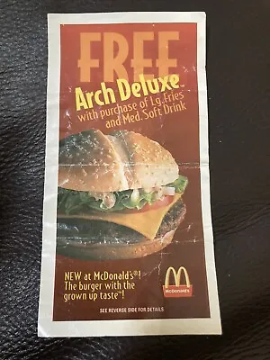 1996 Mcdonald's Arch Deluxe Coupon • $14.99