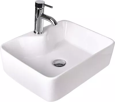 ELECWISH Bathroom Vessel Sink Ceramic Vanity Basin Bowl With Faucet Pop Up Drain • $79.99