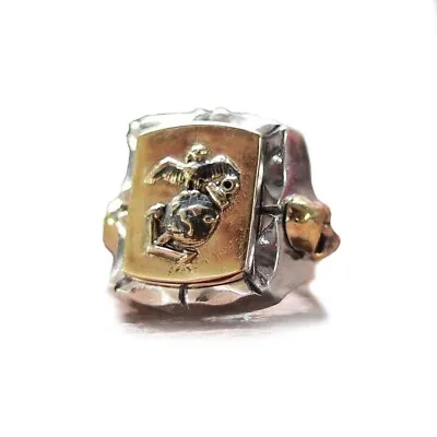 WWII Marine Corps Mexican Ring Biker Sterling Silver 925 Vintage Skull Pirate • $85