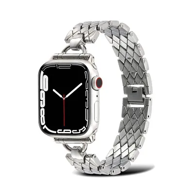 $26.29 • Buy For Apple Watch 7 SE 6 5 IWatch Wristband Ladies Stainless Steel Bracelet Band