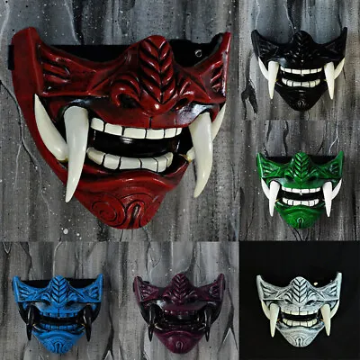 Halloween Japanese Hannya Demon Oni Samurai Noh Kabuki Prajna Latex Mask Devil • $15.69
