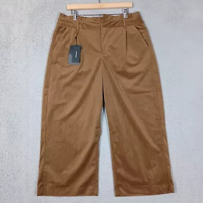 Vero Moda Pants Women's XL Brown Londyn Corduroy Paperbag High Rise Wide-Leg NWT • $24.99