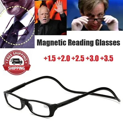 Magnetic Hanging Folding Reading Eyeglasses Glasses Front Click Connect Neck • $8.54