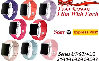 $5.99 • Buy Apple Watch IWatch Sports Band Strap All Series SE 38/40/41/42/44/45/49mm+Film