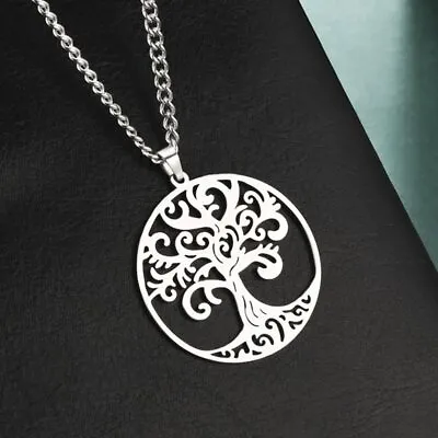 Family Tree Of Life Necklace For Women Men Stainless Steel Necklace Jewelry • $6.29