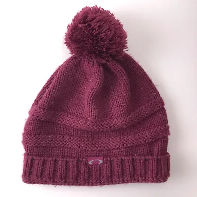 Oakley Purple Knit Winter Pom Pom Hat • $31.49