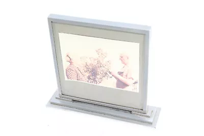 Old Mauthe Table Clock As Picture Frame Metal Frame Alarm Clock Art Deco Bauhaus • $147.88