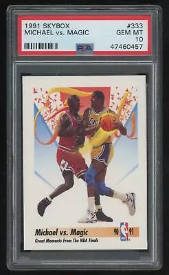 Michael Johnson Magic Johnson 1991-92 SkyBox Michael Vs. Magic RC PSA 10 #333 • $125