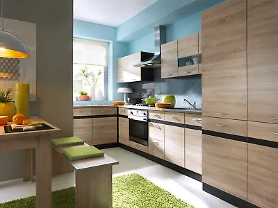 7 Complete Kitchen Units Set Oak Sonoma Junona 240cm Kitchen Cabinets Furniture • £489.99