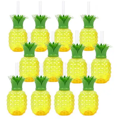 6/12pcs Hawaiian Party Decoration Pineapple Strawberry Drinking Cup Beach Summer • £21.71