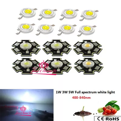 Hydroponics 1w/3w Full Spectrum White 400nm-840nm Led Grow Diodes For Plant Grow • $3.59