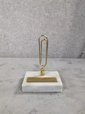 Standing Paper Clip Holder Note Photo Card Memo Mail Desk Marble Base Italy • $17.98