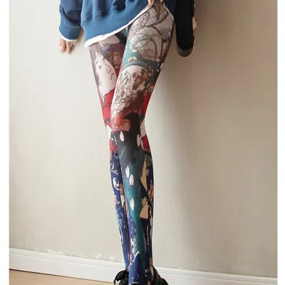 Women Japanese Colorful Printed Silky Stocking Pantyhose Tights Hosiery Sexy • $10.19