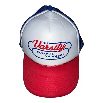 THE VARSITY ATLANTA Trucker Hat Cap Adjustable ATL - What’ll Ya Have Red Blue • $16.99