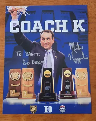 Mike Krzyzewski Autographed Photo Duke Blue Devils 8.5x11 Personalized • $34.95