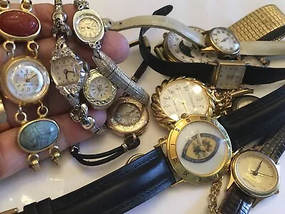 LOT OF VINTAGE WATCHES Bulova Gruen BeliarCroton Ring Watch Switzerland… • $20