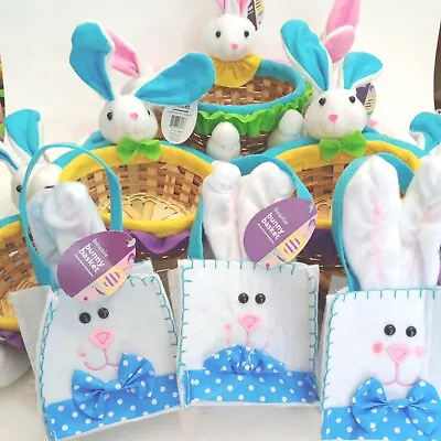 $43.69 • Buy Lot Of 10 Easter Bunny (7) Baskets & (3) Bags NWT Rabbit Spring Egg Basket Decor