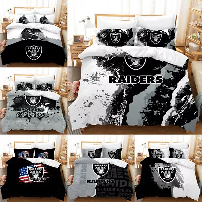 Las Vegas Raiders 3-Pieces Bedding Set Cotton Blend Duvet/Quilt Cover Pillowcase • $66.49