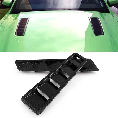 2Pcs Car Hood Vent Louver Cooling Panel Trim Safety Accessories Carbon Fiber • $20.98