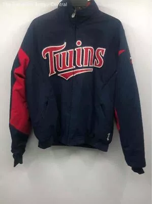 Majestic Mens Blue Authentic Minnesota Twins MLB Baseball Jacket Size Small • $11