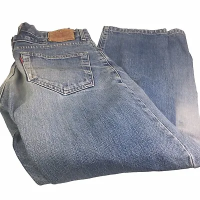 Vintage Men LEVI'S 701 XX BIG E Selvedge Red Stitch Button Fly Buckle Back Jeans • $149.95