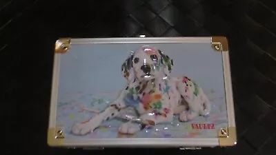 Vaultz Locking Metal Supply Pencil Box - Sparkle Painted Puppy NEW❤ • $18.99