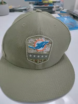 MIAMI DOLPHINS New Era 7 1/2 SALUTE TO SERVICE FITTED • $17.02