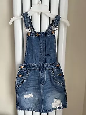 MISS E-VIE - Girls Blue Denim Dress / Dungarees Style - Size 9 Years • £4.99