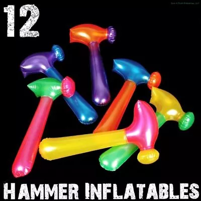 12 Neon Hammer Tool Inflatables ~ Blow Up Pool Party Fun Kids Toy Game Favors • $11.95