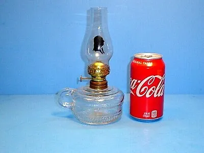 Small Vintage Finger Oil Lamp George Washington Chimney • $30