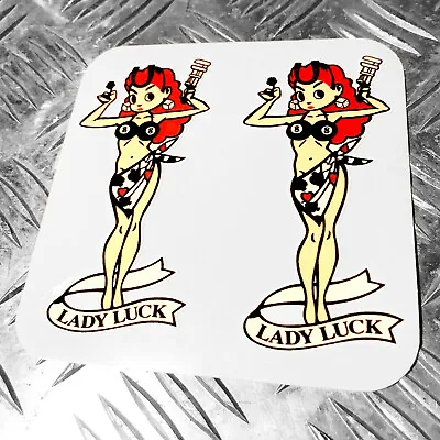 Lady Luck Car Stickers X 2 95mm High • £2.59