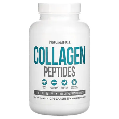 Natures Plus Collagen Peptides 6 Sources Multi-Collagen 240 Caps • $38.99
