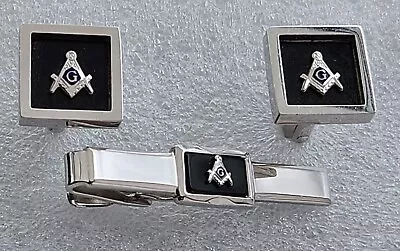 Speidel Masonic Cufflinks & Tie Clip Set • $55