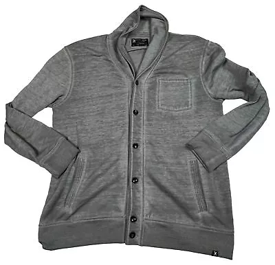 Marc Ecko Sweater Adult 3XL Gray Cardigan Button Sweatshirt Cotton Blend Mens • $29.95