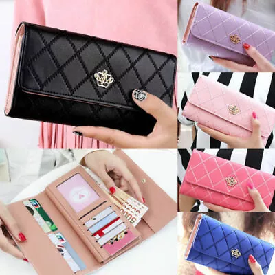 Women Ladies Leather Wallet Long Zip Purse Card Phone Holder Case Clutch Handbag • £5.99