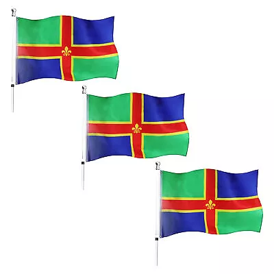 Large Lincolnshire County 5 X 3ft Flag Polyester Indoor Outdoor Decoration • £2.99