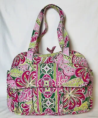 Vera Bradley Diaper Overnight Bag Pink Quilted Floral Cotton Lightweight Pockets • $19.99