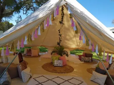 3/4/5/6m Water-poof Canvas Bell Tent Sibley Large Yurt British Tent Sun Canopy • $599.99