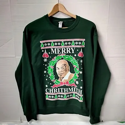 Jerzees Sweatshirt Sz S Ugly Christmas Mike Tyson Merry Chrithmith Holiday • $8