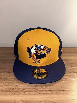 New Era Marvel X MiLB Montgomery Biscuits 59Fifty Yellow Fitted Hat Cap 7 1/4 • $39.99