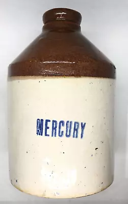 Antique 6  Stoneware Mercury Jug Apothecary Container Original Great Condition • $45