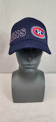 USED Reebok NHL Montreal Canadiens Hockey Blue Face Off LARGE XLARGE Hat Cap • $25