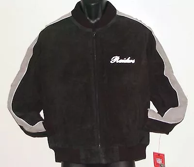 Vintage 90s LA Oakland RAIDERS Women's SUEDE LEATHER JACKET NWT NEW Old Stock SM • $95