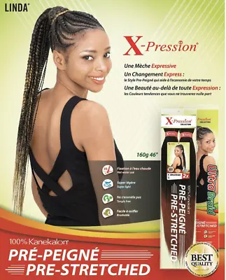 XPression Pre Stretched 2x Synthetic Braids Hair Extensions 46 Inches • £6.95